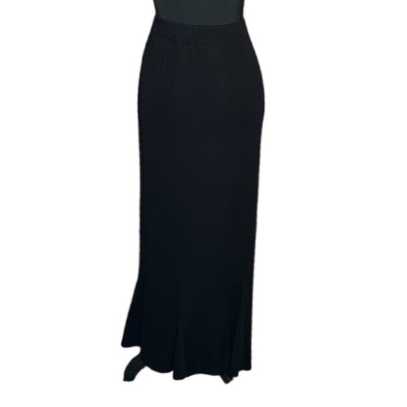 Exclusively Misook Black Knit Maxi Skirt Womens Medium Mermaid Hem Professional - Picture 2 of 7